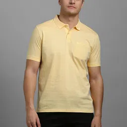 Louis Philippe Men Solid Polo Collar Cotton Slim Fit T-shirt-picture-52