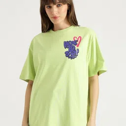 United Colors of Benetton Women Typography Printed Round Neck Cotton Oversized T-shirt-picture-43