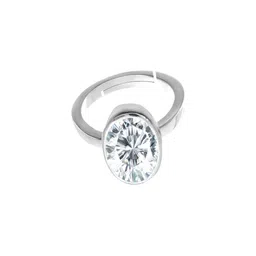 elitemart Unisex Silver-Plated Brass Zircon Finger Ring-image-35