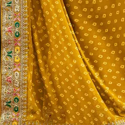 all about you Bandhani Printed Pure Georgette Bandhani Saree image 2