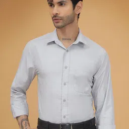 JAKANARY Men Premium Fit Solid Spread Collar Cotton Formal Shirt-picture-15