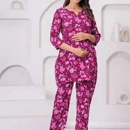 CELEBRAVO Women Floral Printed Regular Top with Trousers image 1