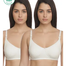 Inner Sense Solid Organic Antimicrobial Feeding Bra Pack of 2 - White-picture-11