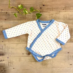 COCOON ORGANICS Full Sleeves Printed Kimono Style Onesie - Beige-image-34