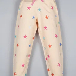 Plum Tree Full Length Stars Print Joggers - Peach-picture-24