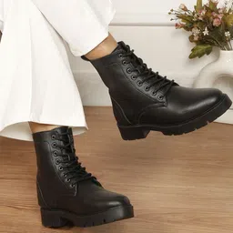 Kosher Women Synthetic Leather Lace-Up Boots image 2