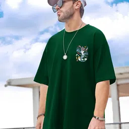 Kasendra Men Cotton Printed Extended Sleeves Oversized T-shirt-picture-28