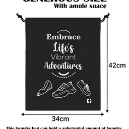 Aura Black 12 Pieces Printed Foldable Water Resistant Multi-Utility Laundry Bags image 2