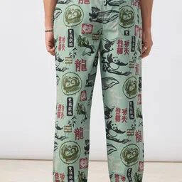 The Souled Store Kung Fu Panda: Warrior Printed Cotton Lounge Pants image 2