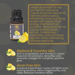 ULLASSA Set Of 2 Lemon Essential Oil For Skin Brightening Acne & Hair Dandruff- 10 ml Each image 3