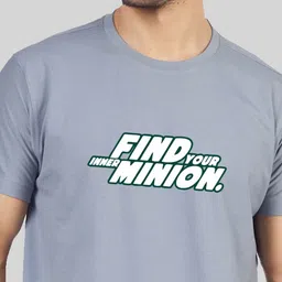 Greylongg Men Typography Printed Round Neck Cotton T-shirt image 2