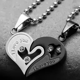 Teeragaj Set Of 2 Heart Pendant With Chain-picture-24