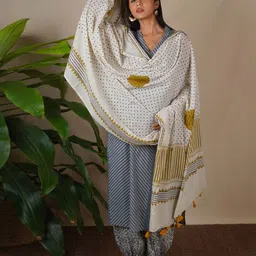 Chidiyaa Ethnic Motifs Printed Cotton Dupatta-picture-47