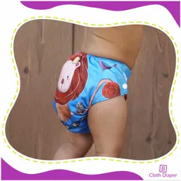 Bembika Reusable Printed Cloth Diapers Pack of 4 - Blue Black image 2