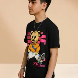 TeeSlix Unisex Black Tshirts image 5