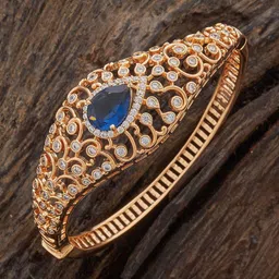 Kushal's Fashion Jewellery Sapphire Gold-Plated Party Zircon Kada-picture-40