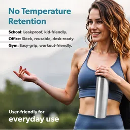 Kuber Industries Silver-Toned & Black 4 Pieces Stainless Steel Water Bottles-700 ml Each image 2