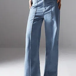 Miss Chase Women Straight Fit High-Rise Heavy Fade Stretchable Jeans-image-74