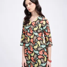 Anouk Rustic Paisley Printed V-Neck Kurti image 5