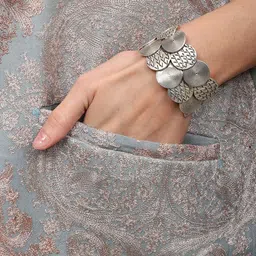 Exotic India Women Floral Woollen Tailored Jacket with Embroidered image 3