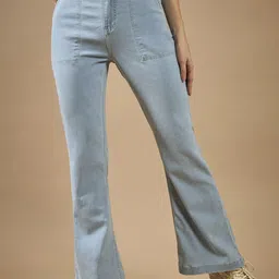 DOLCE CRUDO Women Bootcut High-Rise Stretchable Jeans-image-17