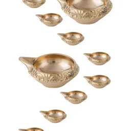 Samy Collectibles 10Pcs Beige Kuber Akhand Diyas-picture-18