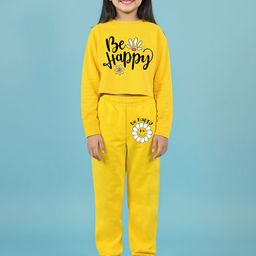 YK X Trampoline Girls Tyopgraphy Printed Round Neck Crop Top With Joggers-picture-21