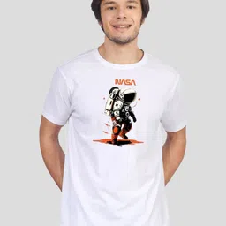 Greylongg Men Printed Applique T-shirt-image-85