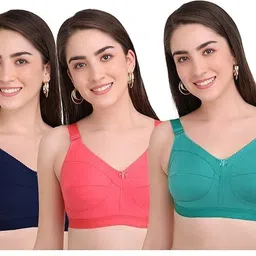 vamshi Pack of 3 Women Full Coverage Non Padded Bra-picture-27