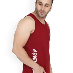 SLOWLORIS Men Pack Of 2 Printed Bio-Wash Combed Cotton Gym Vests image 4