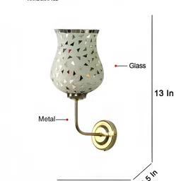 Devansh White & Gold-Toned Textured Metal Bell Lamp Wall Lamp image 5