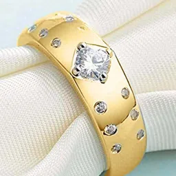 The Roadster Lifestyle Co Men American Diamond-Studded Adjustable Finger Ring-picture-28