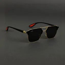 Irayz Unisex Black Lens & Gold-Toned Square Sunglasses with-picture-38