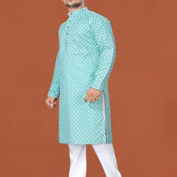 Leipzig Fashion Men Ethnic Motifs Printed Mandarin Collar Kurta image 5