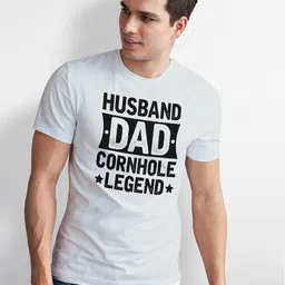 Seekbuylove Men Bio Finish Husband Dad Cornhole Legend Round Neck Pure Cotton T-shirt-picture-18