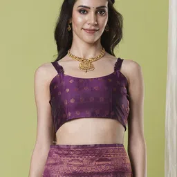 DIVASTRI Woven Design Zari Silk Blend Banarasi Saree image 5