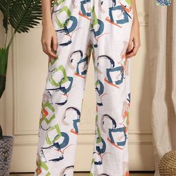 TAG 7 Women Pack Of 2 Printed Cotton Mid-Rise Lounge Pants-picture-28