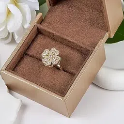 TheVineGirl Gold-Plated Alloy Cubic Zirconia Finger Ring image 3