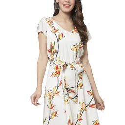 DELIS Women Floral Print Georgette Fit & Flare Dress-picture-10