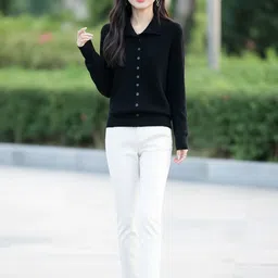 HERE&NOW Women V-Neck Button Sweaters-picture-36