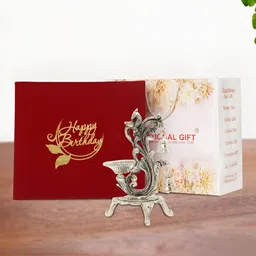 INTERNATIONAL GIFT Silver Plated Jyot Diya Stand Gift Set-image-64