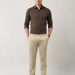 Arrow Men Slim Fit Textured Spread Collar Cotton Formal Shirt image 4