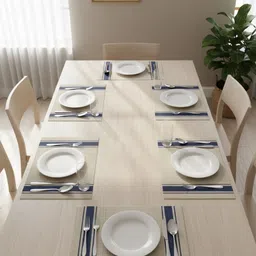 TASKHOUSE 6Pcs Blue & Beige Striped Table Placemats-picture-19