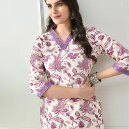 PHYSIL Women Floral Printed Daily Cotton Straight Kurta-image-27