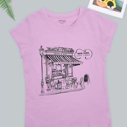 Pantaloons Junior Girls Graphic Printed Round Neck Pure Cotton T-shirt-picture-49