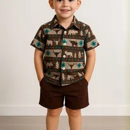 M J Fashion Kids Graphic Printed Shirt With Shorts-picture-39