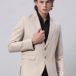 Darelooks Premium Clothing Men Beige Slim Fit Single Breasted Party Formal Blazer-picture-18