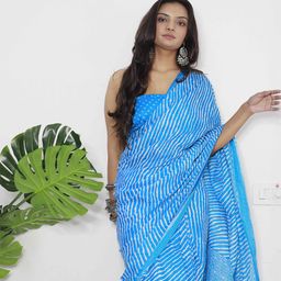 HERE&NOW Striped Pure Cotton Bagru Saree-picture-48
