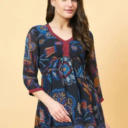 Azira Women Floral Printed Georgette Empire Top-image-70