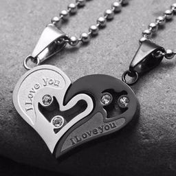 J.S ENTERPRISES Couples Heart Shaped Pendants with Chains-picture-44